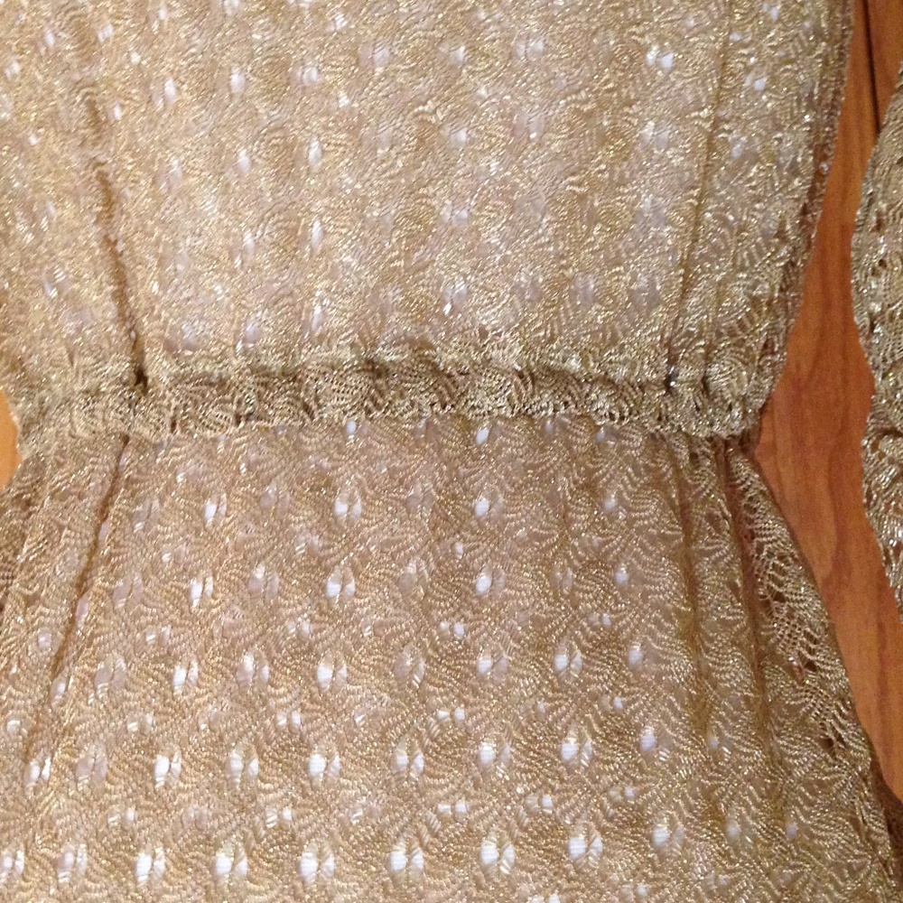 ELIF for Jordan Taylor - Sheer Gold Cover-Up - NEW with Tag - Picture 3 of 8